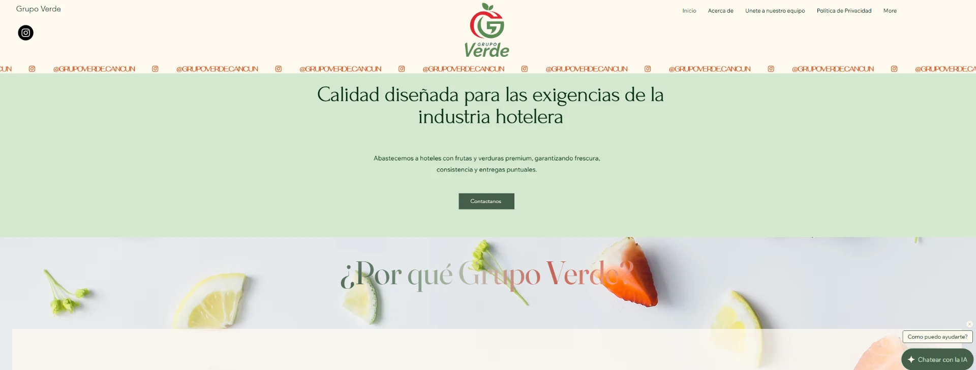 Grupo Verde — Proveedor hotelero — Cancún